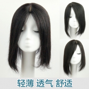 假發補發片頭頂補發女士發塊真發輕薄遮白發可定做