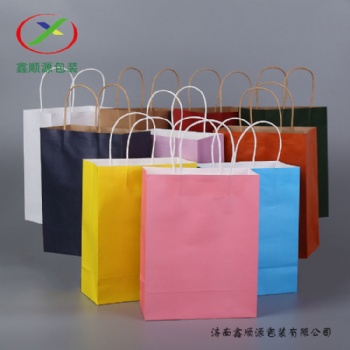 手提牛皮紙袋，手提紙袋 外賣打包袋 彩色手提購物紙袋