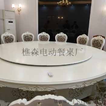酒店實木雕花電動餐桌 紅木雕花電動桌 餐廳桌椅 電動大圓桌