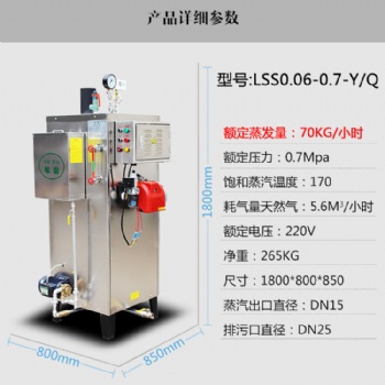 70公斤立式燃氣蒸汽發生器鍋爐