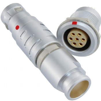 長方捷連接器 7芯塑料金屬圓型推拉自鎖插頭插座 電子儀器儀表測試線束 電源信號線
