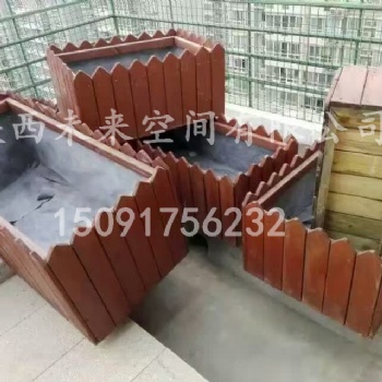 西安仿古花箱，防腐木花箱，景觀花箱，市政花箱