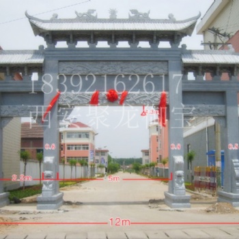 西安仿古門樓，石材門樓，古建牌樓，石材牌坊