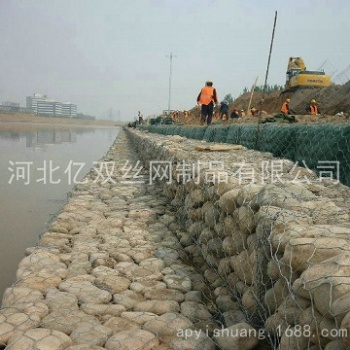 生態格賓網箱河道石籠網 包塑雷諾護墊 熱鍍鋅鉛絲籠PVC綠濱墊