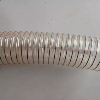 PU聚氨酯鍍銅鋼絲軟管工業吸塵木工伸縮雕刻機液體運輸透明軟管