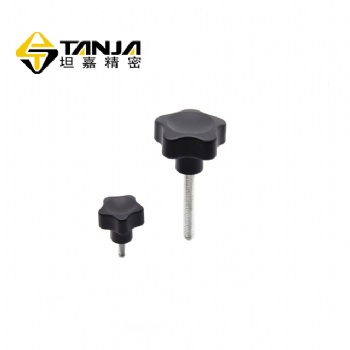 TANJA T84 黑色鍍鋅鋼螺桿星形旋鈕把手 亞光飾面旋鈕 聚酰胺材質(zhì)旋鈕