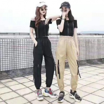 廣州折扣女裝【工裝褲】當季新款秋裝網紅款街拍流行褲子走份