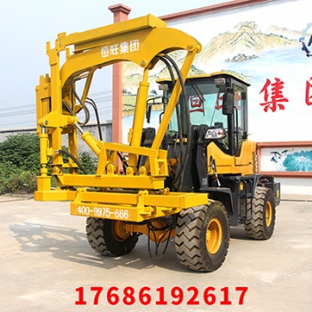 濟寧廠家高速護欄打樁機 打樁快效率高 裝載式護欄打樁機