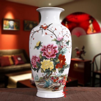景德鎮(zhèn)手繪陶瓷小花瓶家居擺件