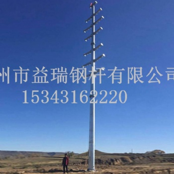 35kv農(nóng)網(wǎng)改造18米終端鋼桿 雙回路電力鋼桿 益瑞