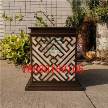 古鎮(zhèn)柱頭燈仿銅拉絲工藝矮地?zé)魟e墅小區(qū)景觀燈柱現(xiàn)代水景燈