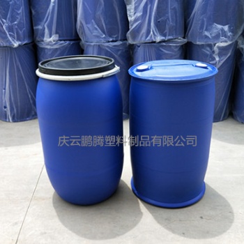 遼陽200L法蘭塑料桶大口藍(lán)色密封200公斤抱箍塑料桶大連塑料桶廠家供應(yīng)
