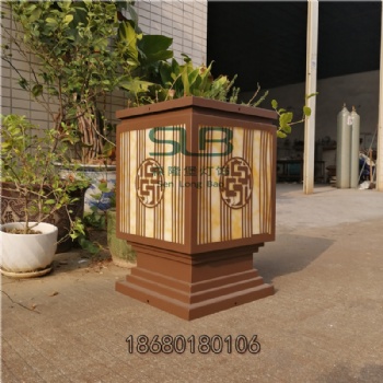 示范區(qū)燈柱仿云石特色柱頭燈中式立柱燈小區(qū)別墅景觀門柱燈