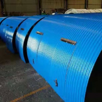 南通翔展防雨罩 定做彩鋼防雨罩 弧形彩鋼瓦 輸送機防雨罩
