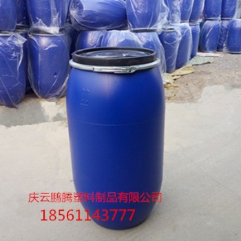 敞口160L法蘭塑料桶160升鐵箍塑料桶抱箍桶廠家