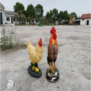 襄陽玻璃鋼仿真小品公雞彩繪雕塑