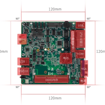 120x120雙網(wǎng)口6USB支持HDMI*VGA低功耗無(wú)風(fēng)扇DC供電J1900工控主板