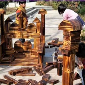 廠家幼兒園48片大型空心碳化積木構(gòu)建區(qū)積木兒童早教玩具
