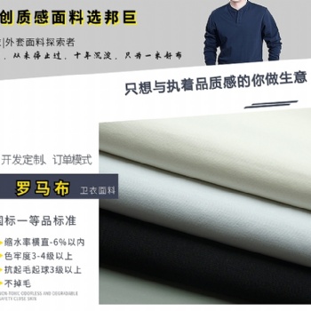 60支長絨棉錦氨彈力針織羅馬布衛衣面料,[邦巨]國標**品生產供應