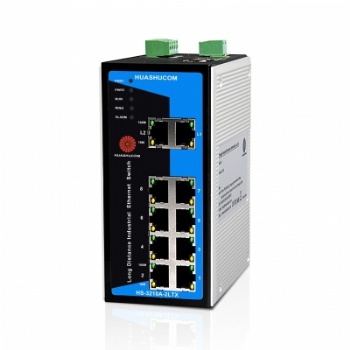 10口（8+2）10/100/1000M導軌式網管型長距離工業交換機 HS-3210A-2LTX