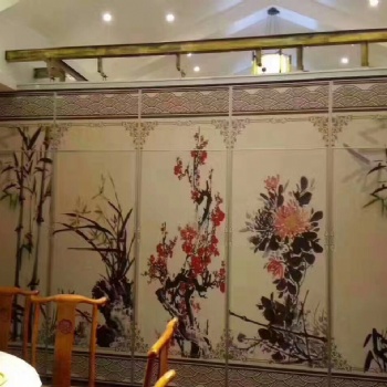 呼和浩特餐廳包房壁畫類活動屏風(fēng)，供應(yīng)呼和浩特周邊活動隔斷