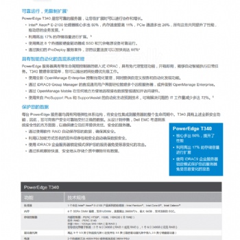 戴爾（DELL）T340 小型中小企業(yè)入門級靜音塔式服務(wù)器臺(tái)式電腦主機(jī)