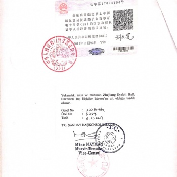 土耳其領(lǐng)事館簽章認(rèn)證，EC證書，出口商登記表ERF