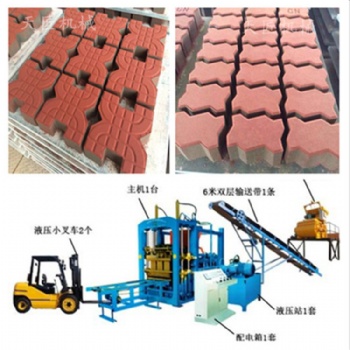 質量好 客戶點贊3-15波浪形透水面包磚機 正誠地面彩色西班牙磚機