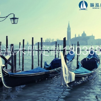 歐式電動貢多拉木船景區(qū)實(shí)木游船觀光游艇攝影影視道具