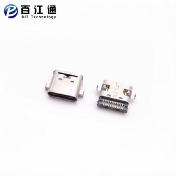 type-c24P母座/沉板式雙排貼片type-c24P母座/四腳插板