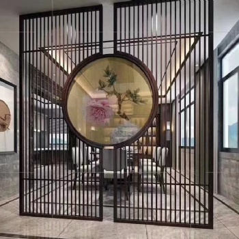 現(xiàn)代中式不銹鋼屏風隔斷圖片，客廳辦公隔斷，隔斷屏風歷史