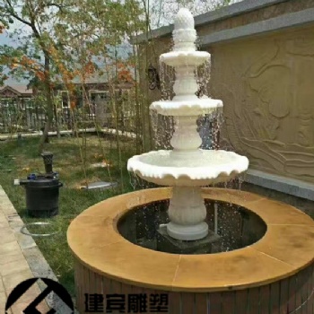 漢白玉水缽噴泉石雕加工定做花崗巖大理石噴泉水景雕塑