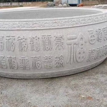 石材水缸，石雕水缸，花崗巖水缸