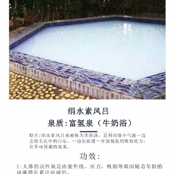 溫泉承建，牛奶浴，碳酸浴，泥漿浴，網紅聲吶池等。承建泳池，水上樂園等工程。