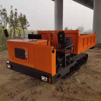 山區田間秸稈搬運自卸車小型履帶爬坡機 多功能運輸車