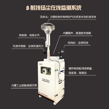 β射線 揚塵在線監測 空氣顆粒物pm2.5 pm10 噪聲 工地揚塵在線監測