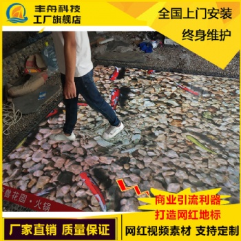 地板LED電子顯示屏小魚花朵舞臺互動感應地磚屏LED地面屏幕
