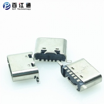 USB 3.1 TYPE-C貼片母座 板上全貼SMT式 6PINtype-c母座
