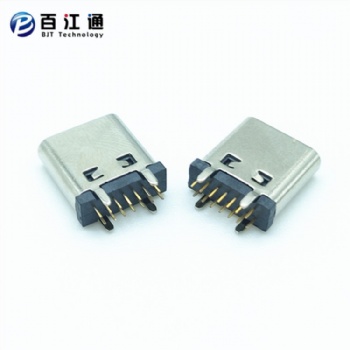 type-c14P短體立式插板母座 H=9.3mm 180度直立式插板type-c母座