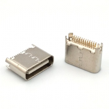 TYPE C 24P母座夾板0.8超短體5.75mm USB 3.1短體母座白色黑色