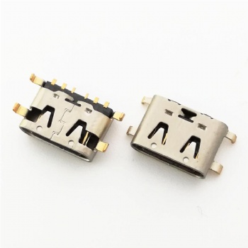 TYPE C3.1 6P母座大電流 沉板貼片鍍金 端子加寬USB連接器正反插