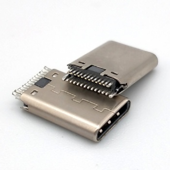 TYPEC 3.1公頭夾板式24p 卯壓沖壓殼加長(zhǎng)11.5L 帶K腳 USB公頭