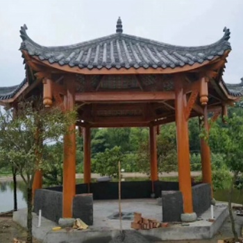 實木亭子廠家，四川專業亭子生產，亭子制作與施工