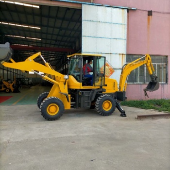 小型多功能兩頭忙裝載機輪式鏟挖一體機