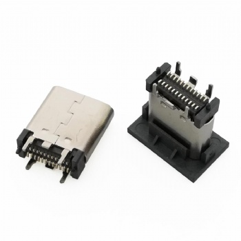 TYPEC 3.1母座24P立式貼片9.310.5 四腳插板 帶后塞