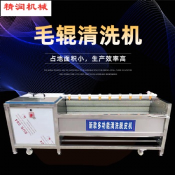 廠家供應全自動土豆噴淋毛輥清洗機