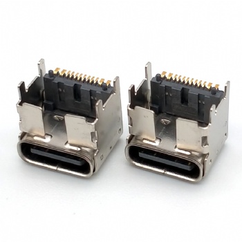 TYPE-C 16P加高母座 貼板SMT4.3mm墊高 USB連接器