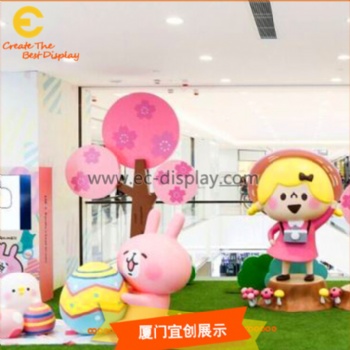 商場購物中心玻璃鋼卡通公仔DP點展示道具 圣誕節新年裝飾道具