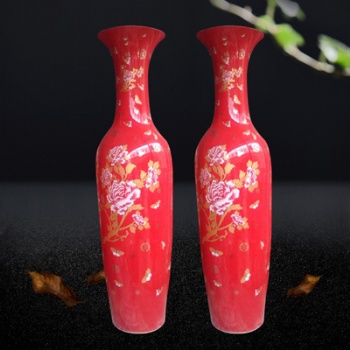 景德鎮德鎮陶瓷器手繪花瓶擺件 中式客廳玄關擺件瓶 酒店開業禮品