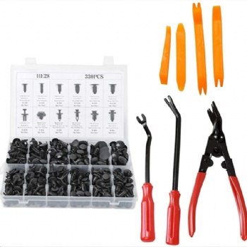 240PCS盒裝卡扣12size汽車(chē)卡扣加4個(gè)內(nèi)飾板拆卸工具245跨境
